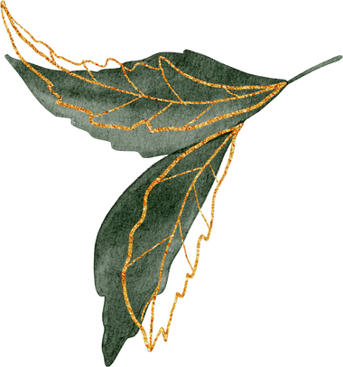 Leaves with Gold Watercolor